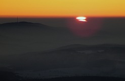 Východ Slunce na Boubíně 2.2.2011 v 7:32